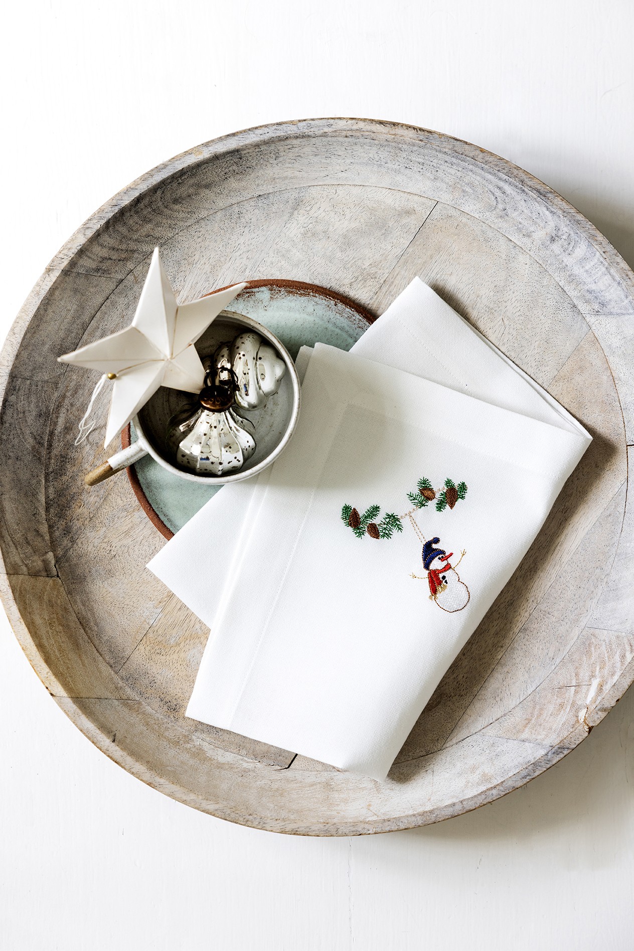 Juleserviet med Snemand